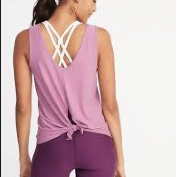 Old Navy Tops - Old Navy Purple Tie Back Workout Top